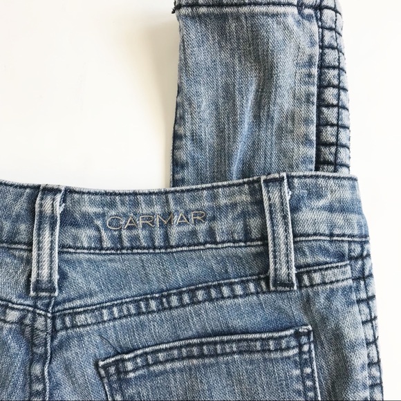 Carmar Quilted Skinny Moto Jeans Size 27 - Picture 3 of 7